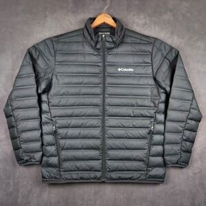 Columbia Lake 22 Down Jacket Mens XL Black 650 Fill Puffer WO0839 Heat Seal